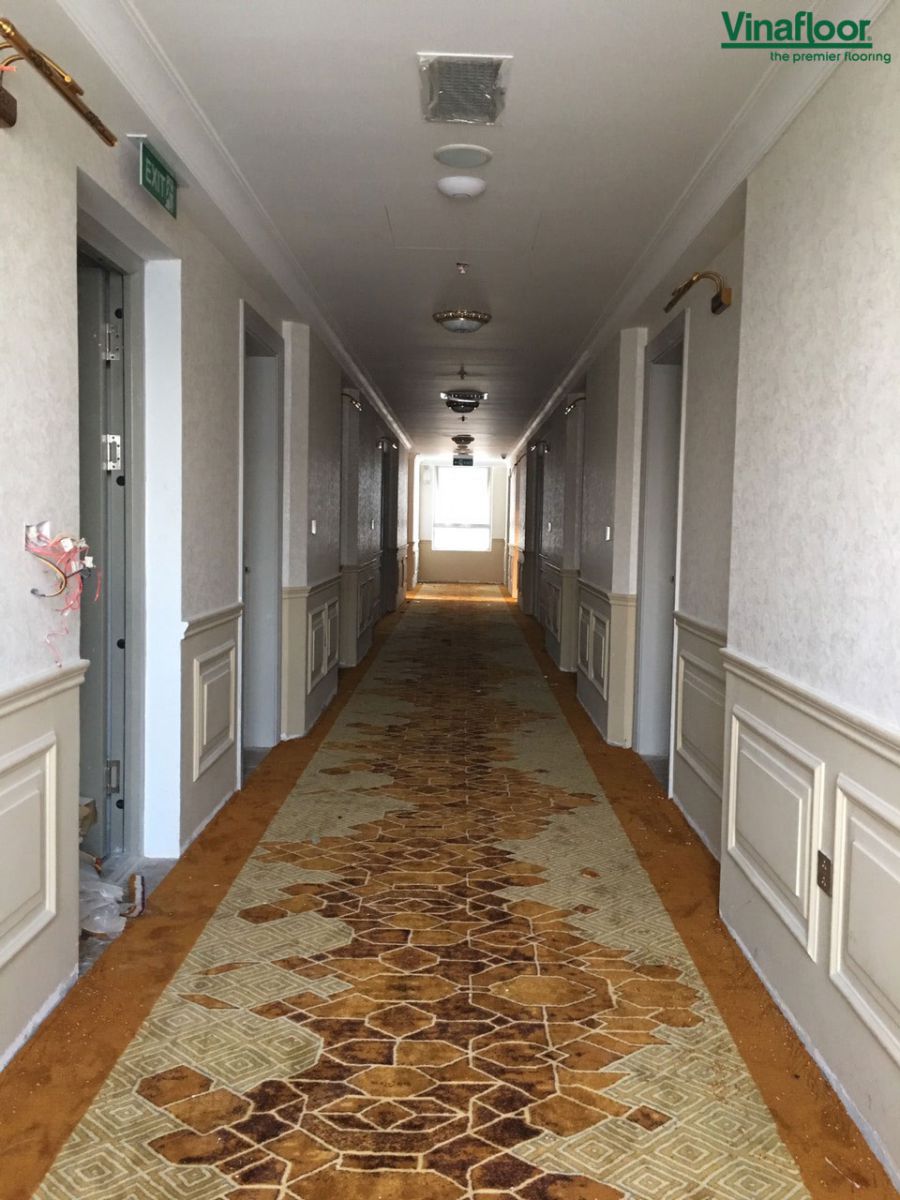 Công trình thảm trải sàn Printed dạng cuộn khách sạn MerPerle Beach Nha Trang
