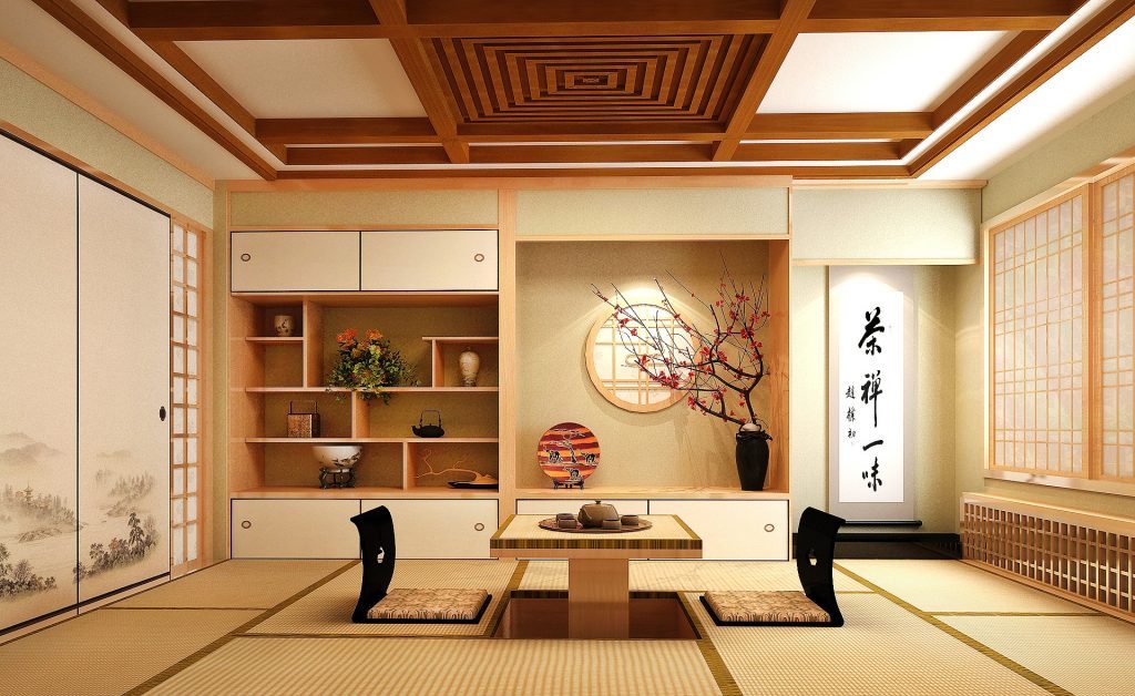 Thiết kế không gian nội thất kiểu Nhật với thảm trải sàn